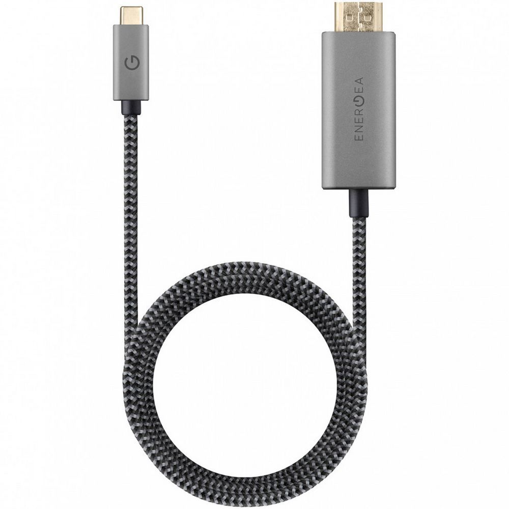 Кабель EnergEA FibraTough USB-C - HDMI 4K 2,0 м. Цвет: чёрный