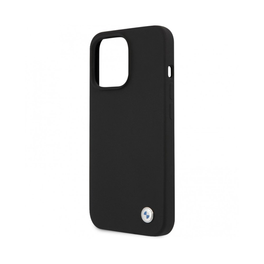 Чехол BMW Signature Liquid silicone Laser logo Hard (Magsafe) для iPhone 13 Pro Max. Цвет: чёрный