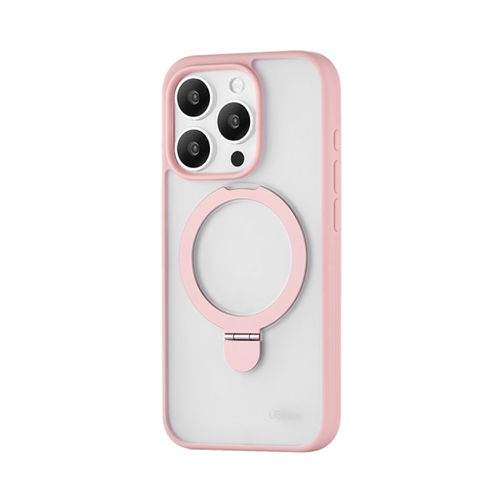 Чехол Ubear Clip Mag Case для iPhone 15 Pro Max, TPU silk-touch, усиленный. Цвет: розовый