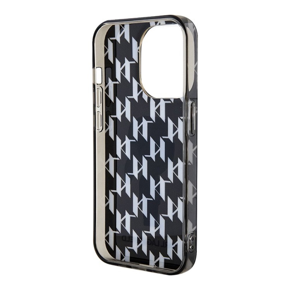 Чехол Lagerfeld PC/TPU Monogram NFT Karl Ikonik Hard для iPhone 15 Pro. Цвет: чёрный