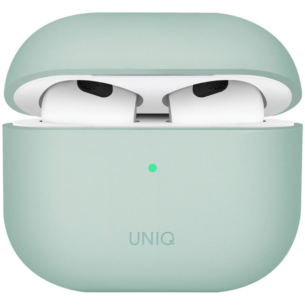 Чехол UNIQ Lino для AirPods 3, силикон. Цвет: зелёный