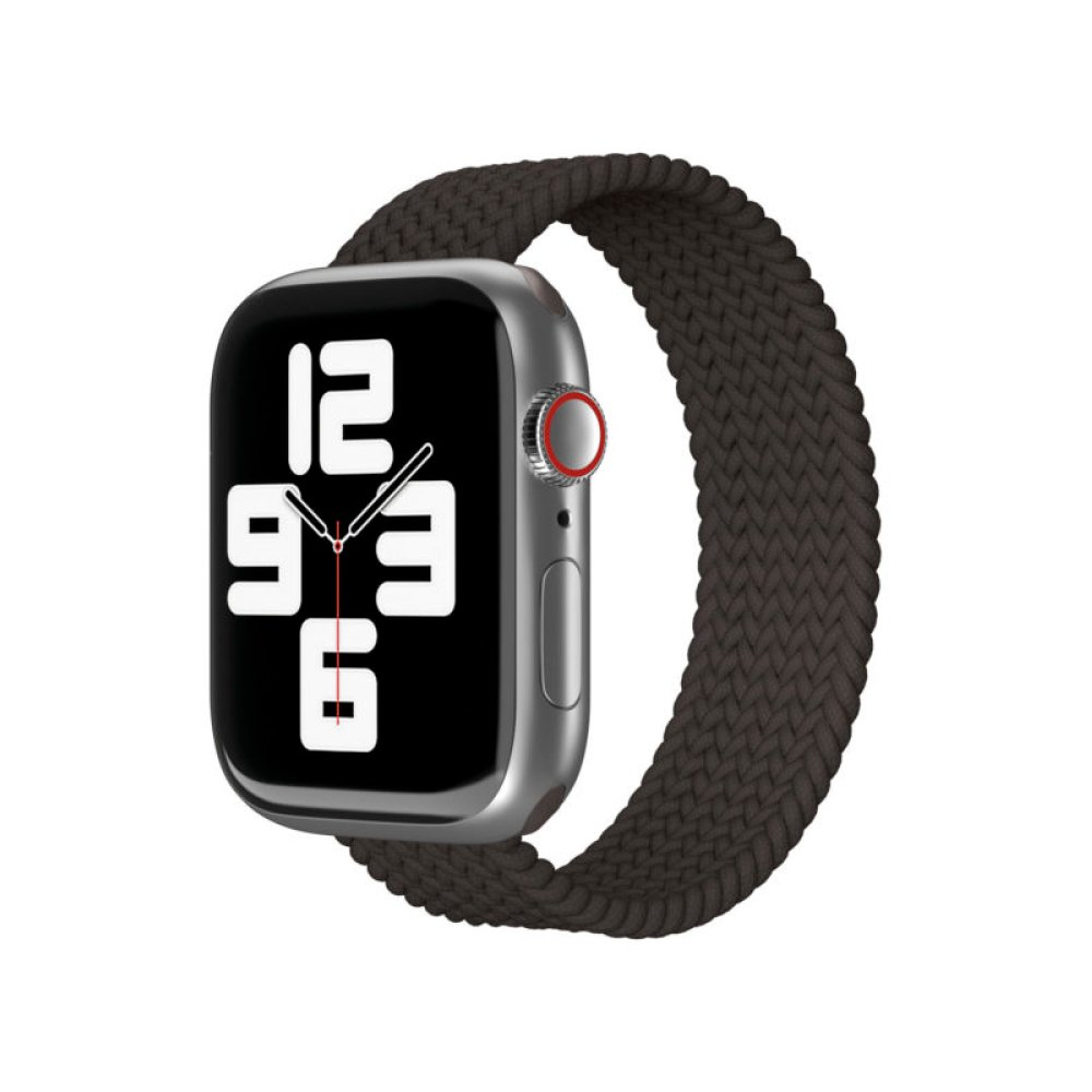 Ремешок нейлоновый плетёный VLP для Apple Watch 42мм/44мм/45мм, S/M, 2 шт. Цвет: чёрный