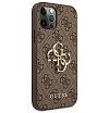 Чехол Guess для iPhone 12/12 Pro PU 4G Big metal logo Hard. Цвет: коричневый