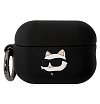 Чехол Lagerfeld NFT 3D Choupette для Airpods Pro 2 силиконовый с кольцом. Цвет: чёрный