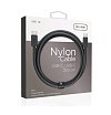 Кабель VLP Nylon Cable USB-C — USB-C, 60 Вт, 2м. Цвет: чёрный