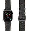 Ремешок кожаный/силиконовый Lyambda Antares для Apple Watch 42/44/45мм. Цвет: чёрный