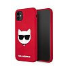 Чехол Lagerfeld для iPhone 11 Liquid Silicone Choupette. Цвет: красный