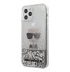 Чехол Lagerfeld для iPhone 12 Pro Max Liquid Glitter Ikonik Karl (inner) Hard. Цвет: серебристый