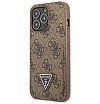 Чехол Guess для iPhone 13 Pro Max PU 4G Double cardslot Metal triangle logo Hard. Цвет: коричневый