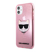 Чехол Lagerfeld для iPhone 11 TPU Glitters Choupette Transp. Цвет: розовый