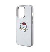 Чехол Hello Kitty PU Leather Kitty Asleep для iPhone 15 Pro. Цвет: серебристый