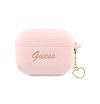 Чехол Guess Silicone Script logo with Heart charm для AirPods Pro 2. Цвет: розовый