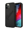 Чехол Guess для iPhone 12/12 Pro Saffiano Script embossed logo. Цвет: чёрный