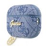 Чехол Guess PU leather 4G with metal logo and charm для AirPods Pro 2. Цвет: синий