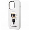 Чехол Lagerfeld для iPhone 14 Pro Liquid silicone NFT Karl Ikonik Hard. Цвет: белый