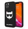 Чехол Lagerfeld для iPhone 13 Liquid silicone Choupette Hard. Цвет: чёрный