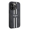 Чехол Guess для iPhone 13 Pro PU 4G Stripes hard (MagSafe). Цвет: чёрный