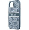 Чехол Guess для iPhone 14 Liquid Glitter Flower Hard. Цвет: синий