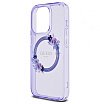 Чехол Guess PC/TPU Flowers Wreath Hard MagSafe для iPhone 15 Pro. Цвет: фиолетовый