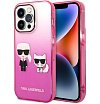 Чехол Lagerfeld для iPhone 14 Pro PC/TPU Karl & Choupette Hard. Цвет: розовый