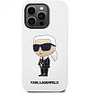 Чехол Lagerfeld для iPhone 14 Pro Liquid silicone NFT Karl Ikonik Hard. Цвет: белый