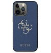 Чехол Guess для iPhone 13 Pro PU Saffiano 4G Big metal logo Hard. Цвет: синий