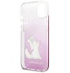 Чехол Lagerfeld для iPhone 13 PC/TPU Choupette Fun Hard Gradient. Цвет: розовый