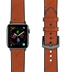 Ремешок кожаный/силиконовый Lyambda Antares для Apple Watch 38/40/41мм. Цвет: оранжевый/коричневый