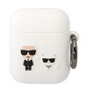 Чехол Lagerfeld Silicone case with ring Karl & Choupette для Airpods 1/2. Цвет: белый