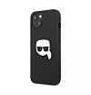 Чехол Lagerfeld для iPhone 13 Karl's head Patch (metal) Hard. Цвет: чёрный