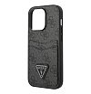 Чехол Guess для iPhone 13 Pro Max PU 4G Double cardslot Metal triangle logo Hard. Цвет: черный