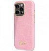 Чехол Guess для iPhone 14 Pro Max PC/TPU Translucent Electoplated camera Hard+hand St. Цвет: розовый