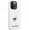 Чехол Lagerfeld для iPhone 14 Pro Liquid silicone NFT Choupette Hard. Цвет: белый