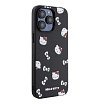 Чехол Hello Kitty PU Saffiano Heads and Bows Hard для iPhone 15 Pro Max. Цвет: черный/красный