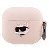 Чехол Lagerfeld NFT 3D Choupette для AirPods 3 с кольцом, силикон. Цвет: розовый