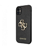 Чехол Guess для iPhone 11 PU Saffiano 4G Big metal logo Hard. Цвет: чёрный