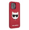 Чехол Lagerfeld для iPhone 13 Pro Liquid silicone Choupette Hard (MagSafe). Цвет: красный