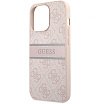 Чехол Guess для iPhone 14 Pro Max PU 4G Stripe printed logo Hard. Цвет: розовый