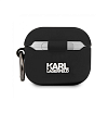 Чехол Lagerfeld Karl для AirPods 3 с кольцом, силикон. Цвет: чёрный