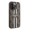 Чехол Guess для iPhone 13 Pro PU 4G Stripes hard (MagSafe). Цвет: коричневый