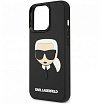 Чехол Lagerfeld для iPhone 14 Pro 3D Rubber Karl's head Hard. Цвет: чёрный