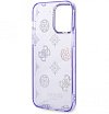 Чехол Guess для iPhone 14 Pro PC/TPU Peony glitter Electroplated camera Hard. Цвет: сиреневый