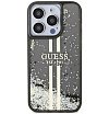 Чехол Guess Liquid Glitter Gold Stripes Hard для iPhone 15 Pro Max. Цвет: черный