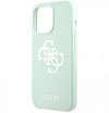 Чехол Guess для iPhone 13 Liquid silicone 4G Big logo Hard. Цвет: синий