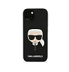 Чехол Lagerfeld для iPhone 13 Liquid silicone Karl's Head Hard. Цвет: чёрный