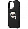 Чехол Lagerfeld для iPhone 13 Pro Karl's Head Patch (metal) Hard. Цвет: чёрный