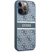 Чехол Guess для iPhone 13 PC/TPU Flower pattern Hard + Hand cord. Цвет: синий