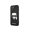 Чехол Lagerfeld для iPhone 13 PU Saffiano Karl's Head Hard. Цвет: чёрный