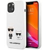 Чехол Lagerfeld для iPhone 13 mini Liquid Silicone Karl & Choupette Hard. Цвет: белый