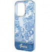 Чехол Guess для iPhone 14 Pro PC/TPU Toile de Jouy w Electroplated camera Hard. Цвет: синий